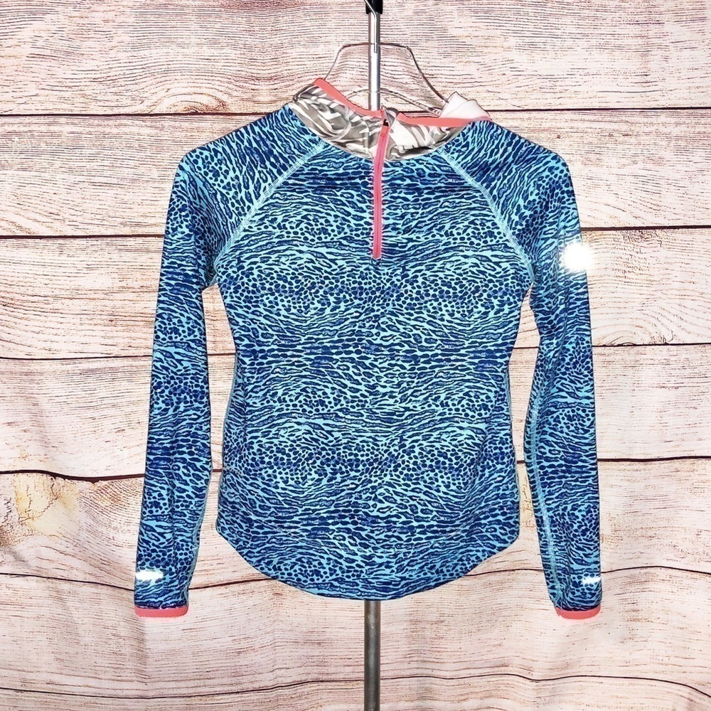 Nike Kids Pro Quarter Zip Hooded Animal Print Pullover Hoodie Size M